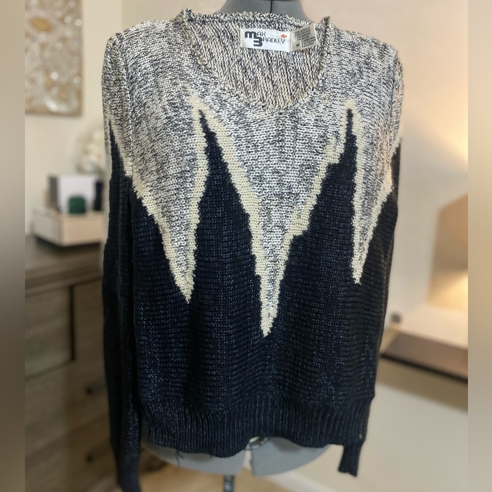 80’s VINTAGE: MAX BRADLEY “DRIPS” SWEATER